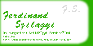 ferdinand szilagyi business card